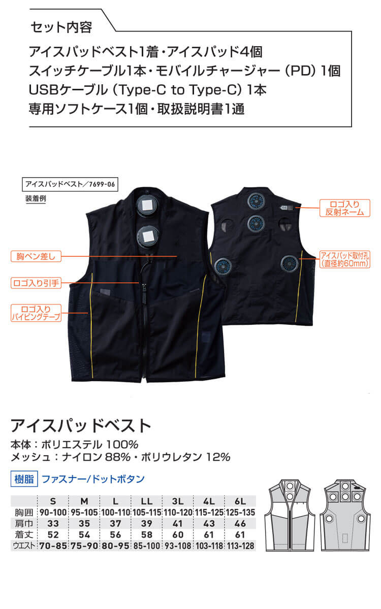 G.G. アイスパッドベストセット ペルチェ仕様 13209 桑和 SOWA 冷却