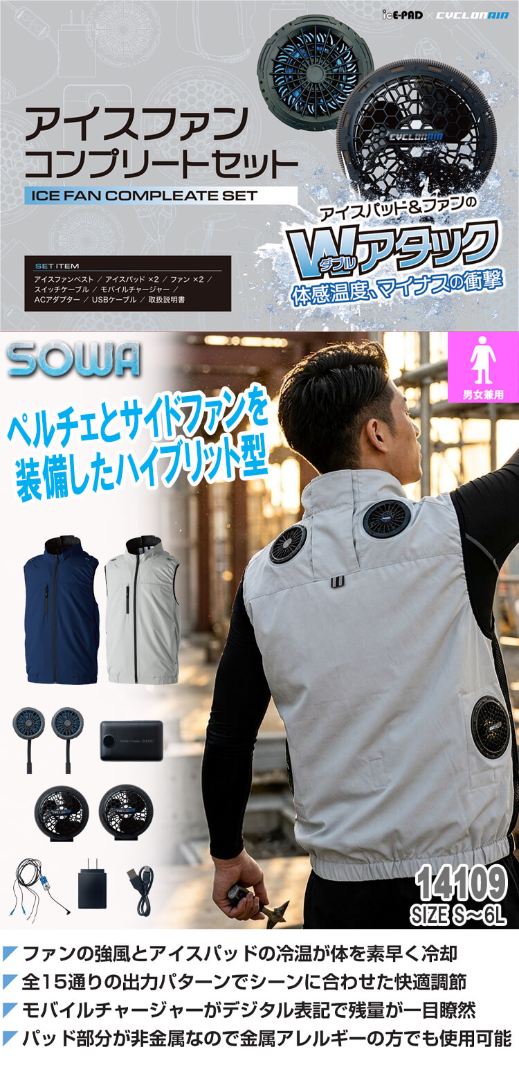 SOWA（ソーワ） アイスファンセット ペルチェ仕様 14109 コンプリート