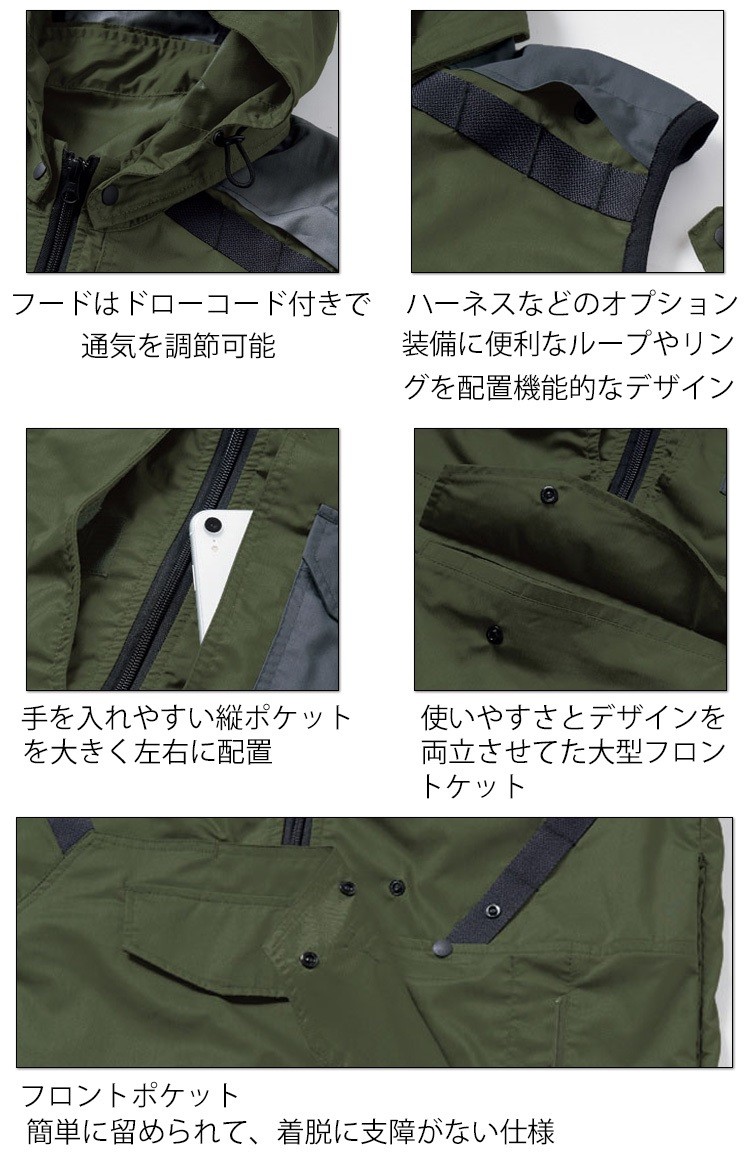 寅壱 空調服 トライチフルハーネス対応エアーベスト(ファンなし