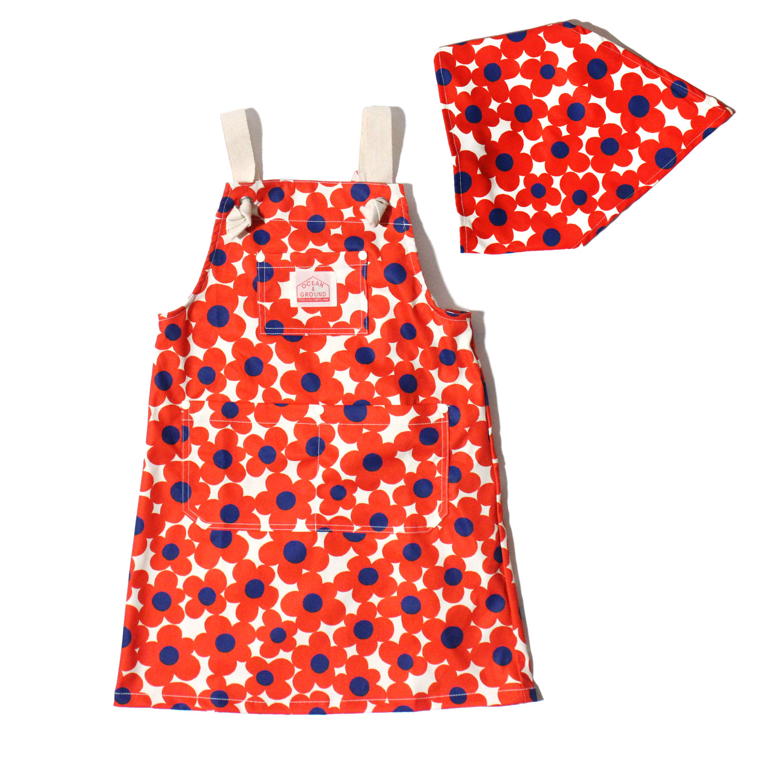 Ocean&Ground（オーシャンアンドグラウンド） 総柄 エプロン セット