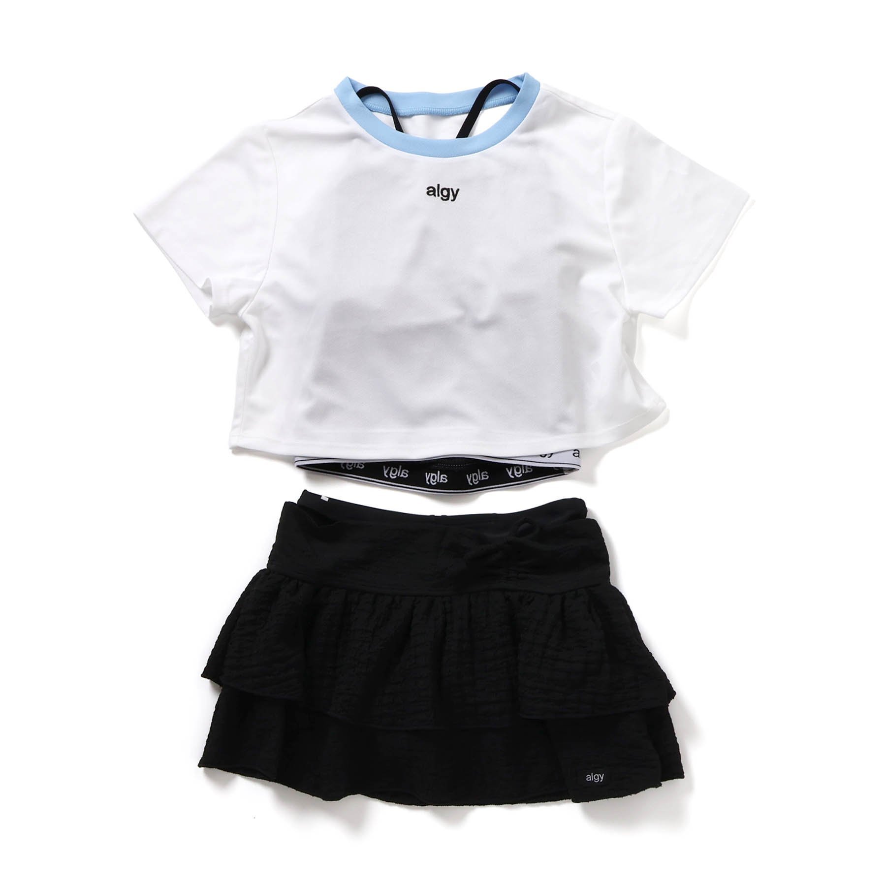 子供服 algy アルジー 無地リンガーT セット 4P 水着 キッズ 女の子 ジュニア スイム 水着 小学生 中学生 2026夏 爆買の画像