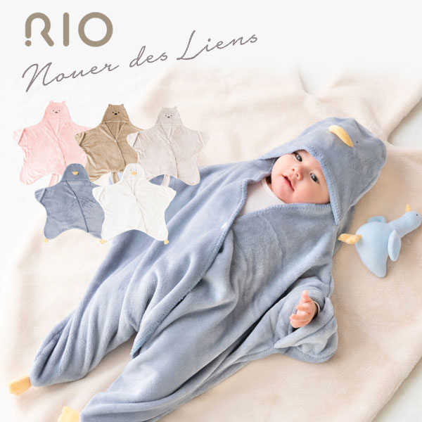 ベビー服t どうぶつ おくるみ RIO リオ 寝相アート SNS 出産祝い 寝袋