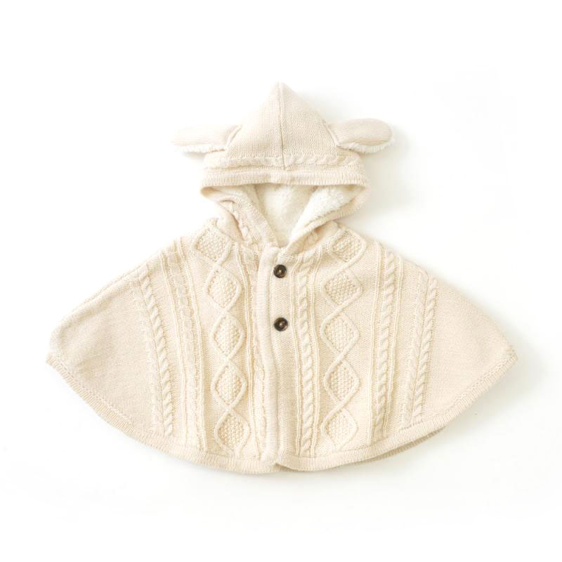 RIO（リオ） 子供服t RIO ケーブルニット ポンチョ おくるみ フェイク