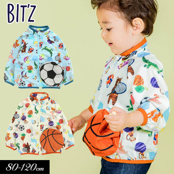 子供服 ジャンパー BIT'Z ビッツ ボール柄 ポケッタブル