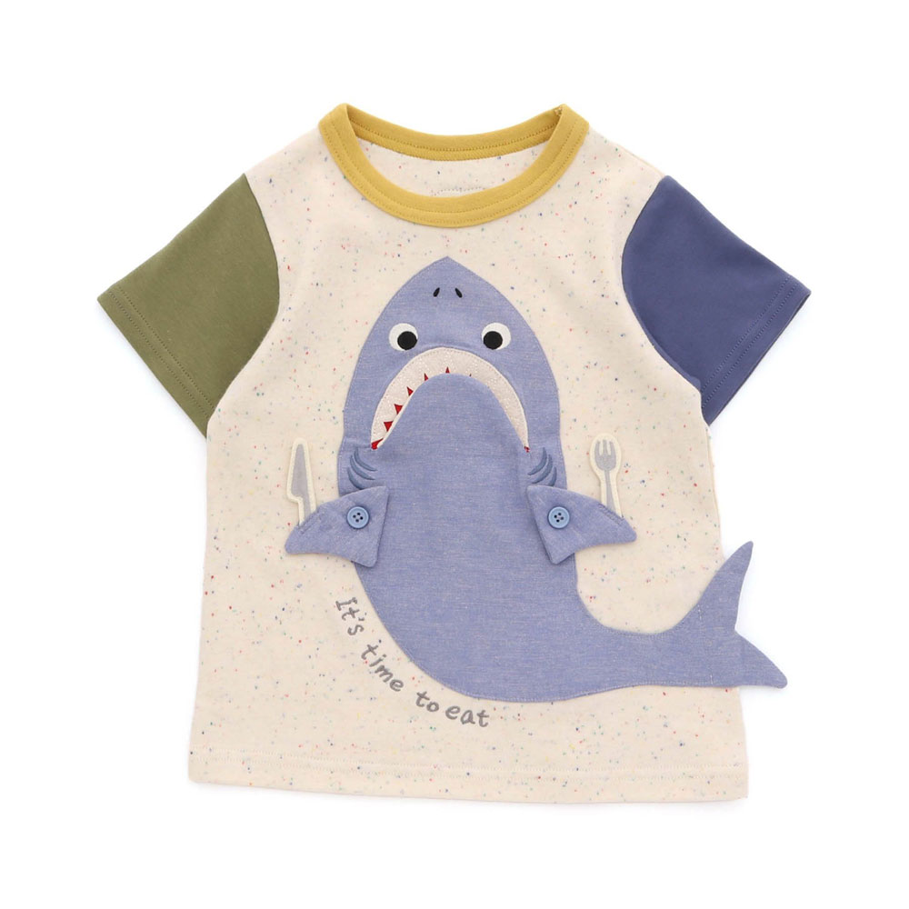 BIT'Z（ビッツ） 子供服 サメ＆クジラ マスコット もぐもぐ Tシャツ