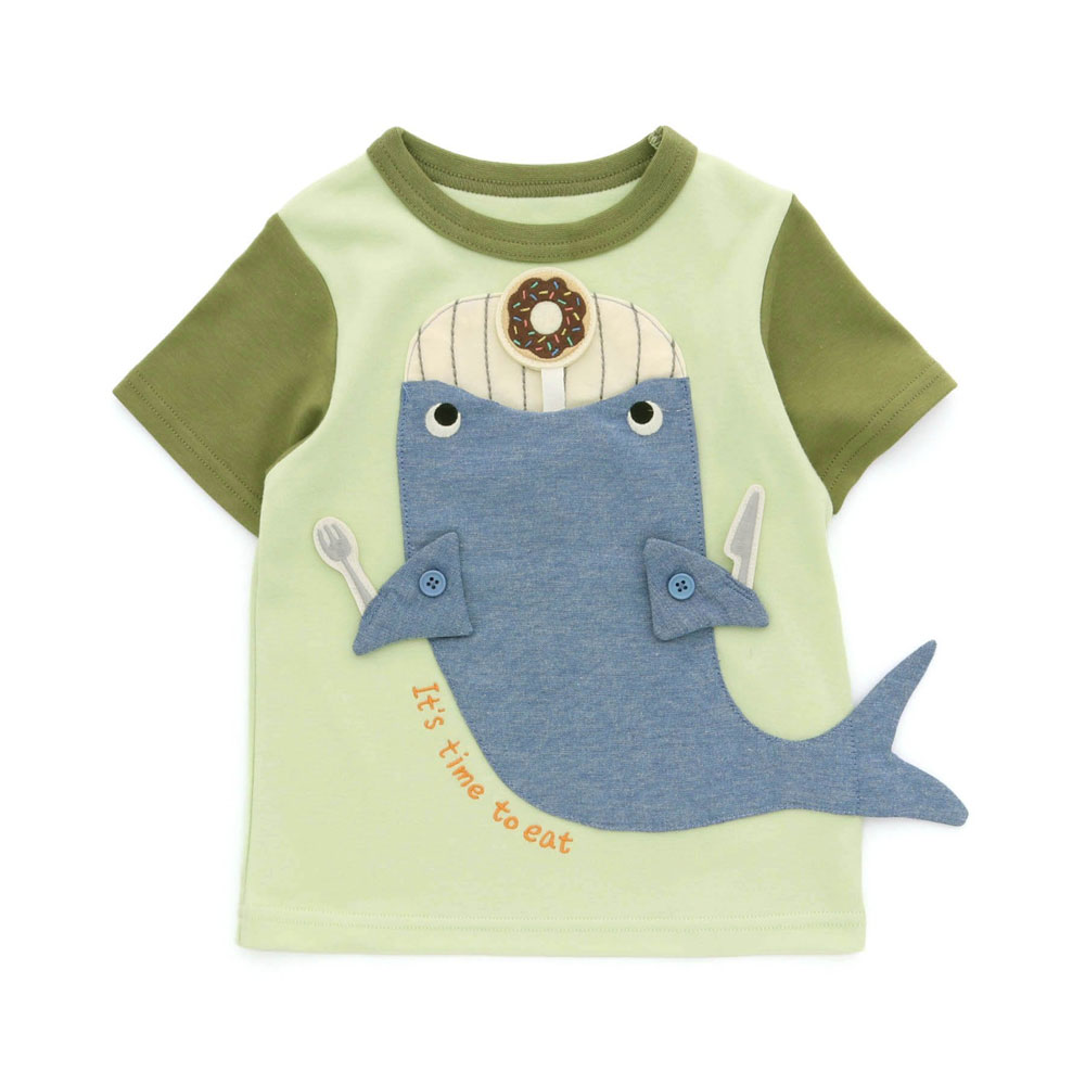 子供服 BIT&apos;Z ビッツ サメ＆クジラ マスコット もぐもぐ Tシャツ キッズ 男の子 女の子  ...