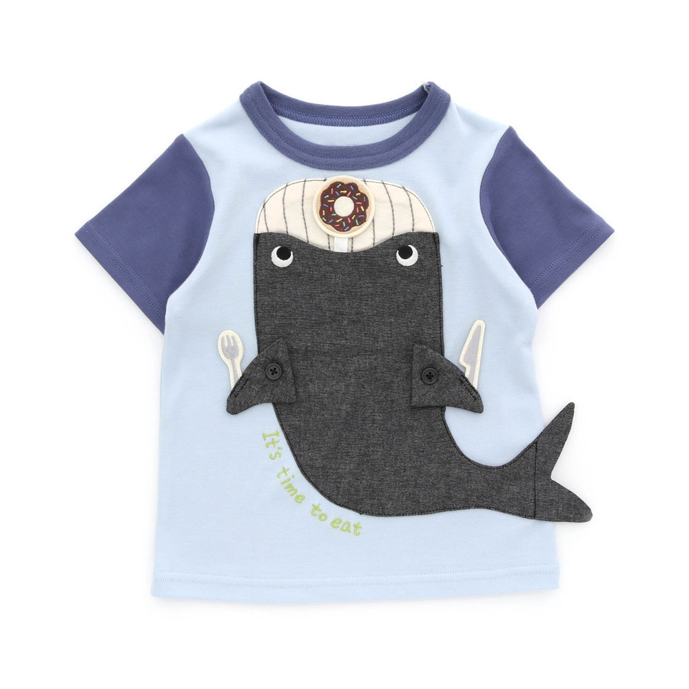 BIT'Z（ビッツ） 子供服 サメ＆クジラ マスコット もぐもぐ Tシャツ