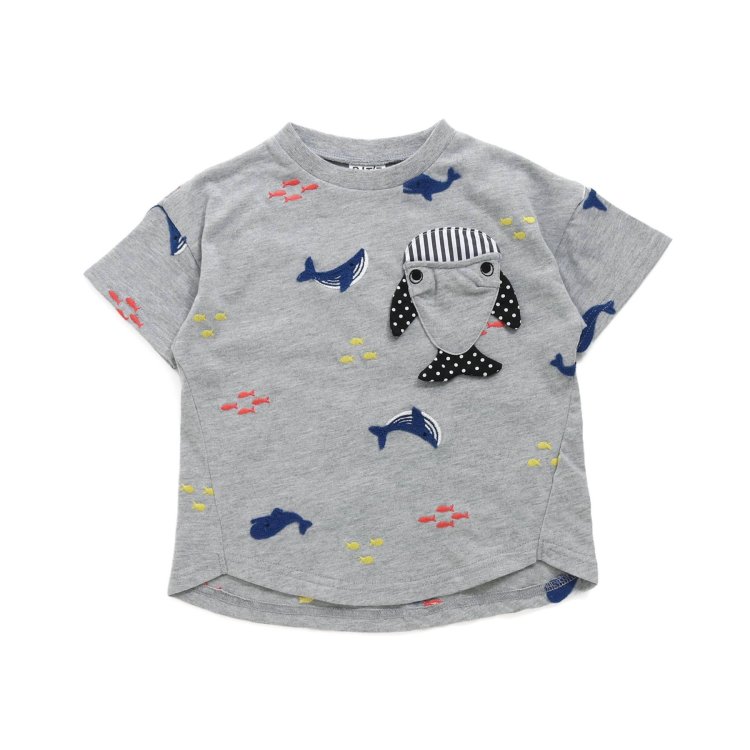 子供服 BIT&apos;Z クジラ刺繍柄 Tシャツ キッズ 男の子 女の子 2024夏