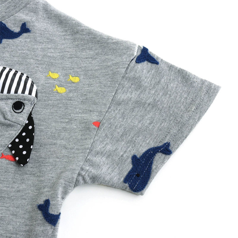 BIT'Z（ビッツ） 子供服 クジラ刺繍柄 Tシャツ キッズ 男の子 女の子