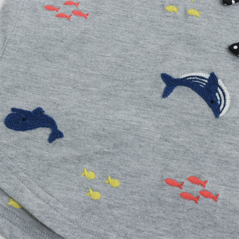 BIT'Z（ビッツ） 子供服 クジラ刺繍柄 Tシャツ キッズ 男の子 女の子