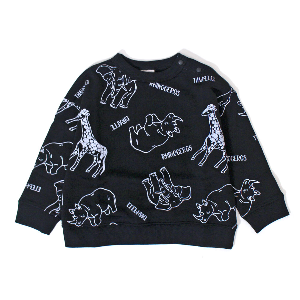 子供服 DILASH サバンナの動物 総柄 トレーナー キッズ 男の子 女の子  