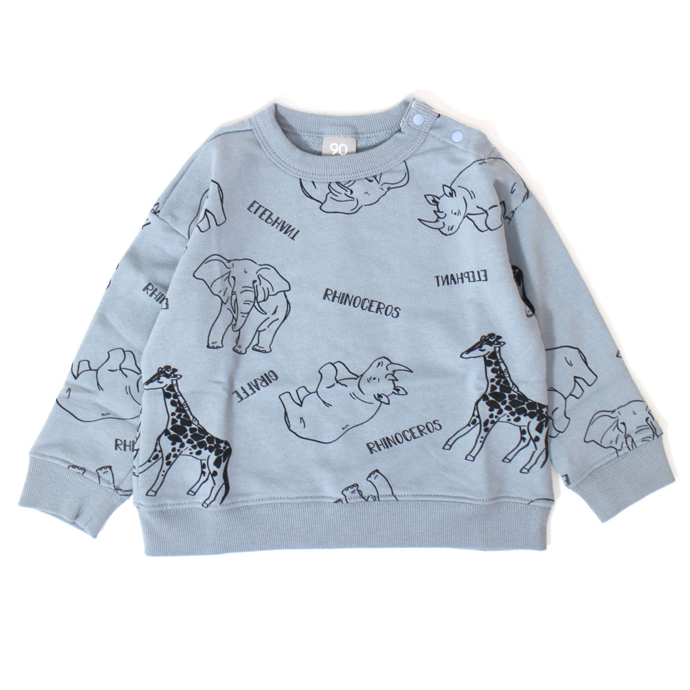 子供服 DILASH サバンナの動物 総柄 トレーナー キッズ 男の子 女の子  