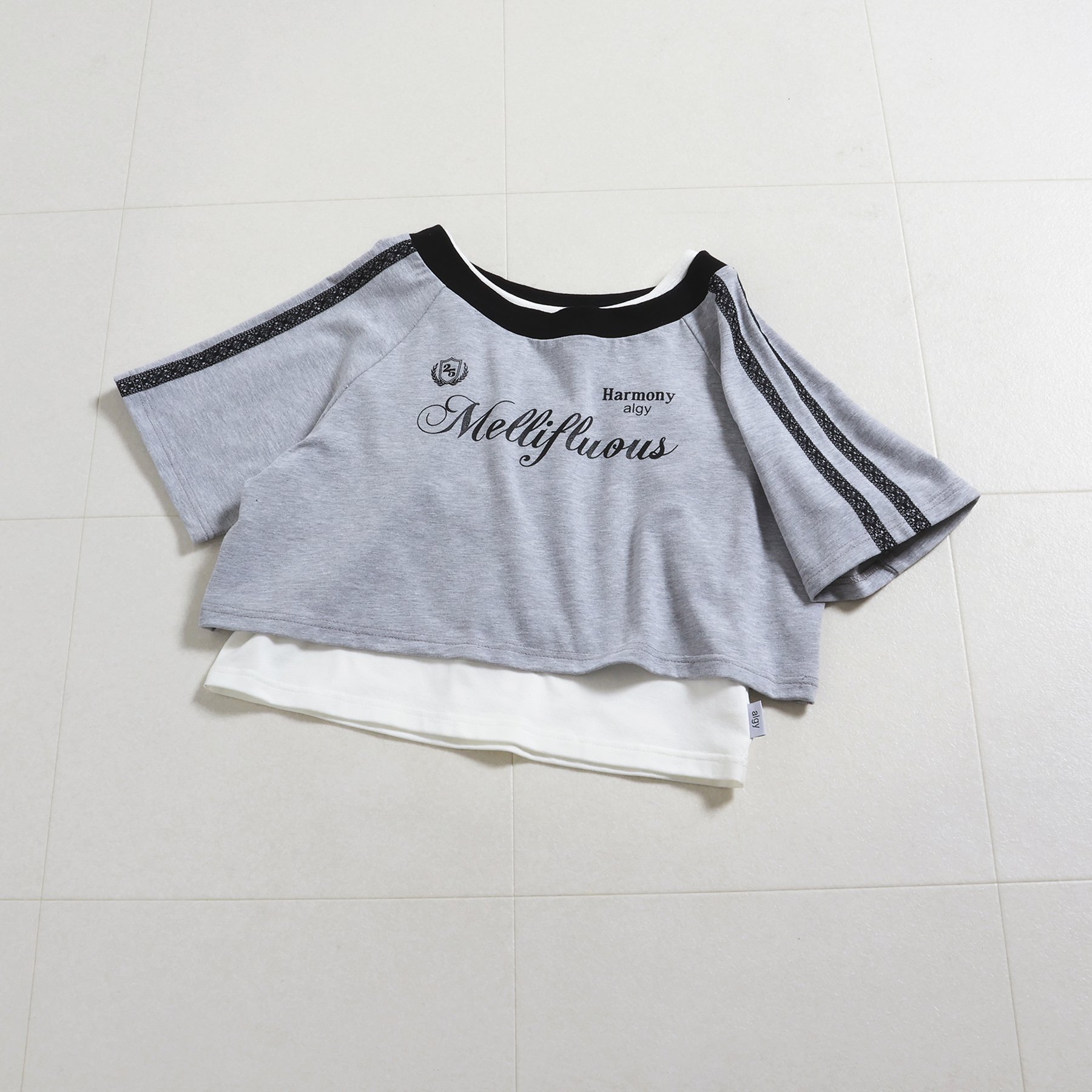 algy（アルジー） セール 子供服 クロップドTシャツ＆タンク セット