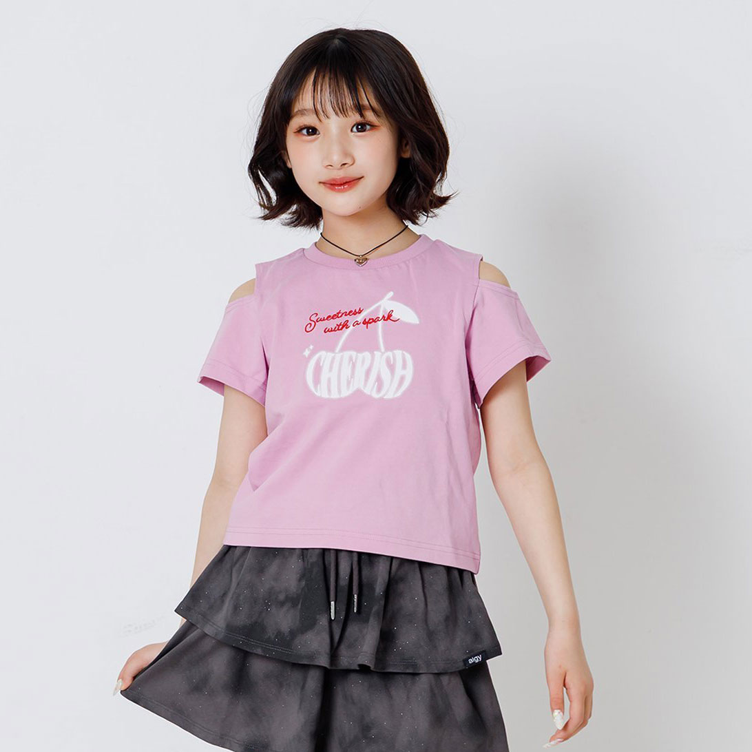algy（アルジー） セール 子供服 チェリーロゴカラバリ Tシャツ女の子