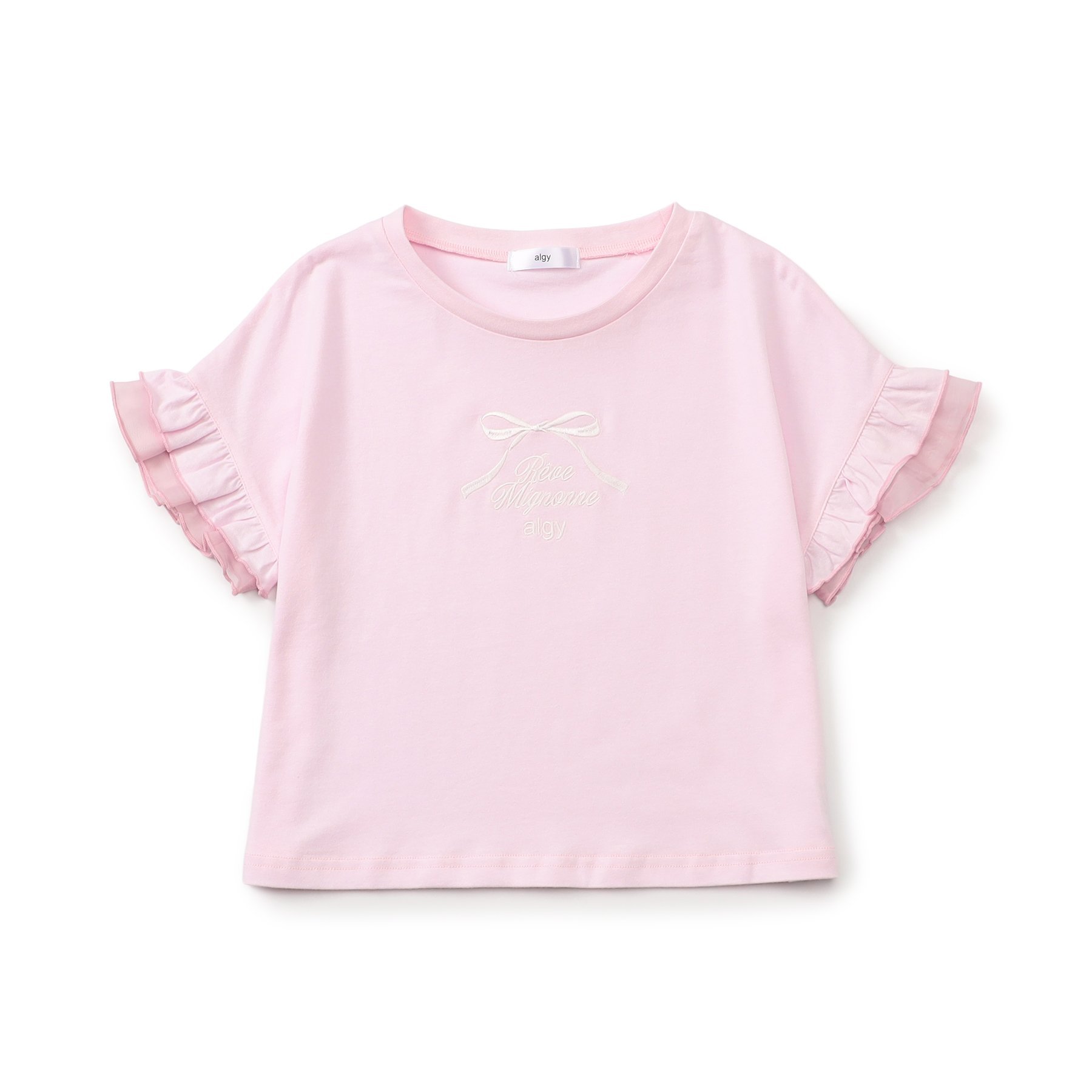 algy（アルジー） 子供服 フリル袖 りぼん 半袖Tシャツ 女の子 キッズ