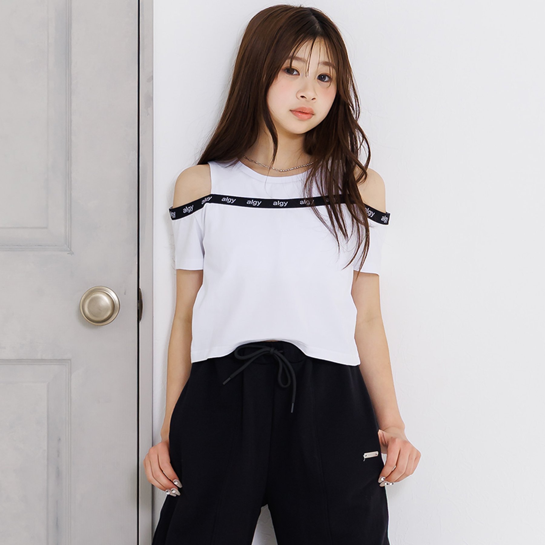 algy（アルジー） セール 子供服 カップ付き 肩あき 半袖Tシャツ
