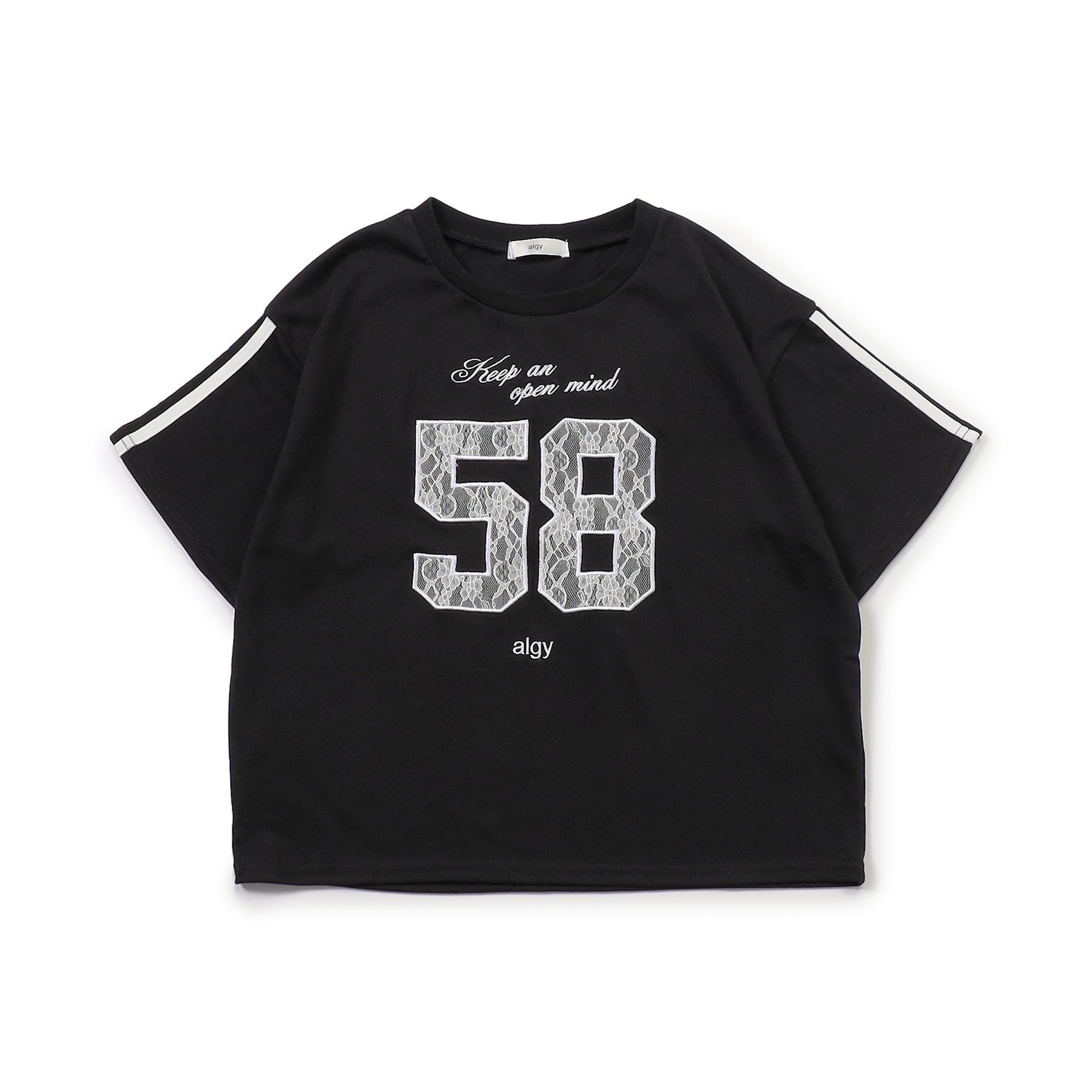 人気 半袖 使える レース Tシャツ algy 子供服 アルジー レースナンバリング Tシャツ 女の子 ALGY