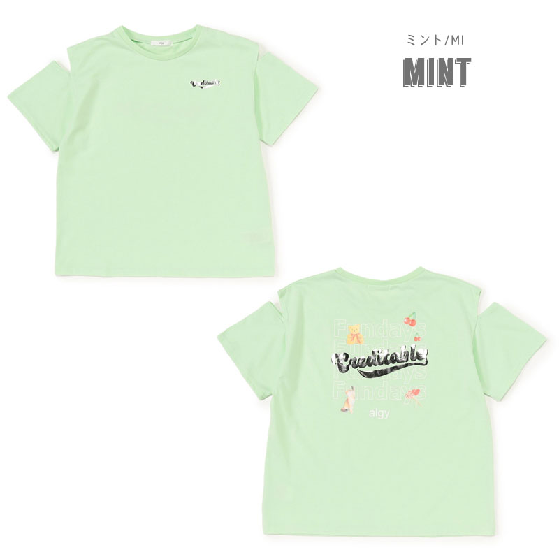 ★アルジー Tシャツ 140 algy 子供服 アルジー テンシャプリント Tシャツ ALGY キッズ 肩