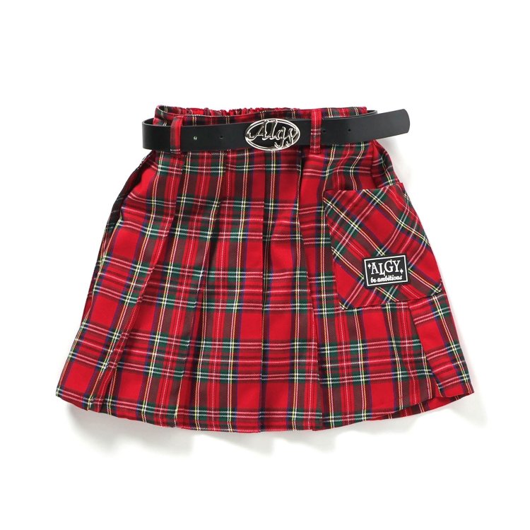 algy 子供服t ALGY アルジー ベルト付き チェック スカパン