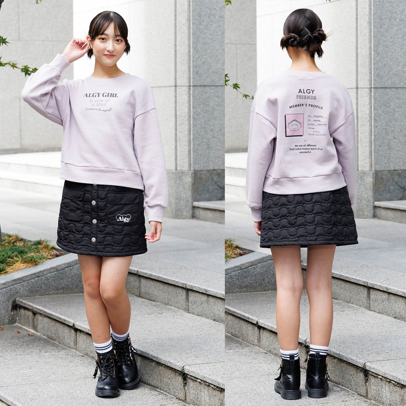 ALGY 子供服t アルマルズ モチーフ トレーナー 裏起毛 キッズ