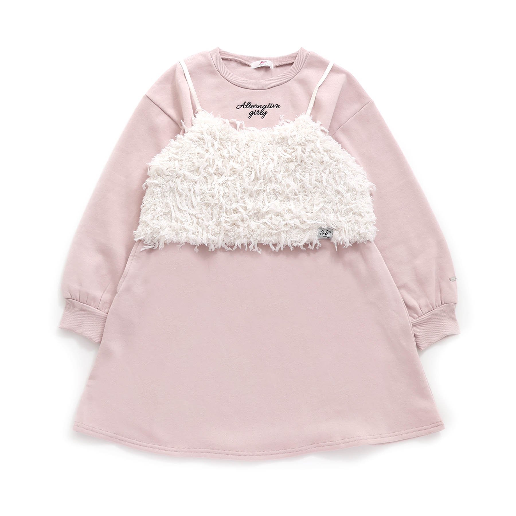 algy（アルジー） 子供服t ALGY ボアヤーンビスチェ＆裏起毛ワンピ