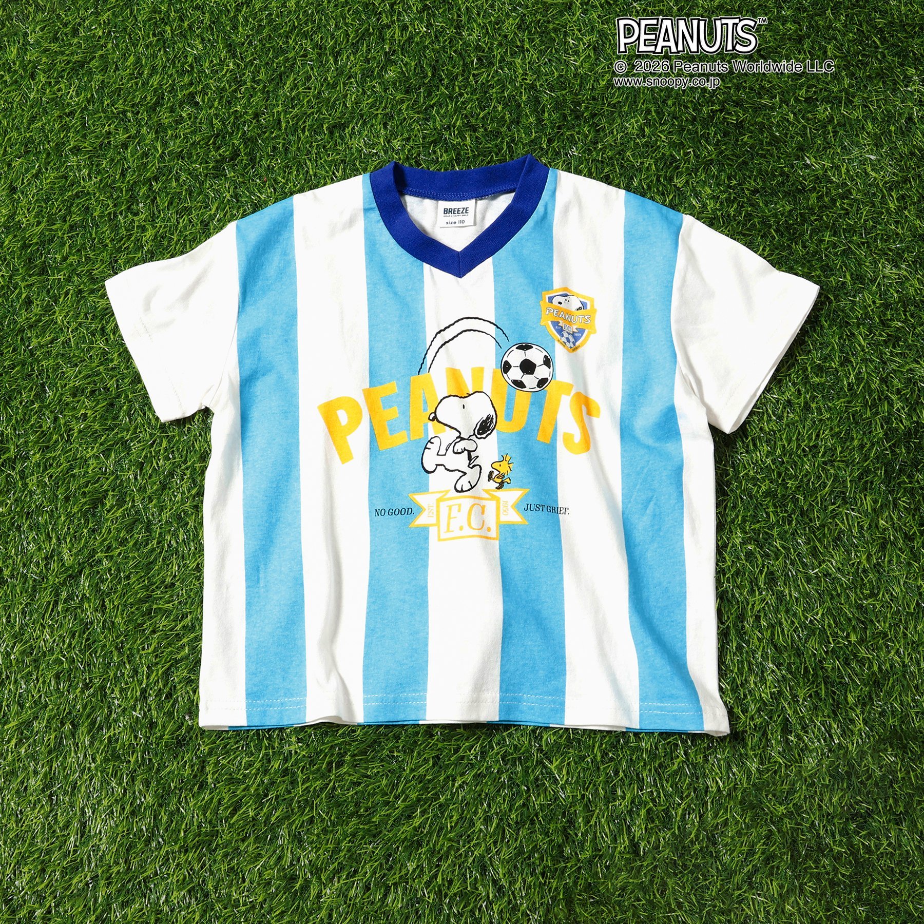 BREEZE（ブリーズ） 子供服 PEANUTS サッカーユニフォーム風 Tシャツ 