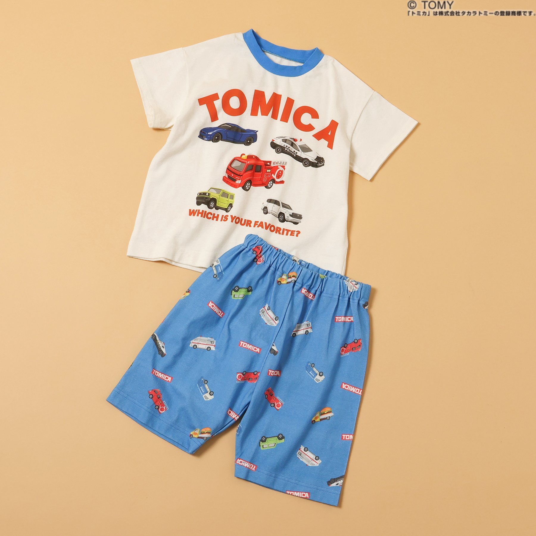 ミッキー トミカ キッズ服セット 100cm~ BREEZE（ブリーズ） 子供服 TOMICA×BREEZEパジャマ セット キッズ
