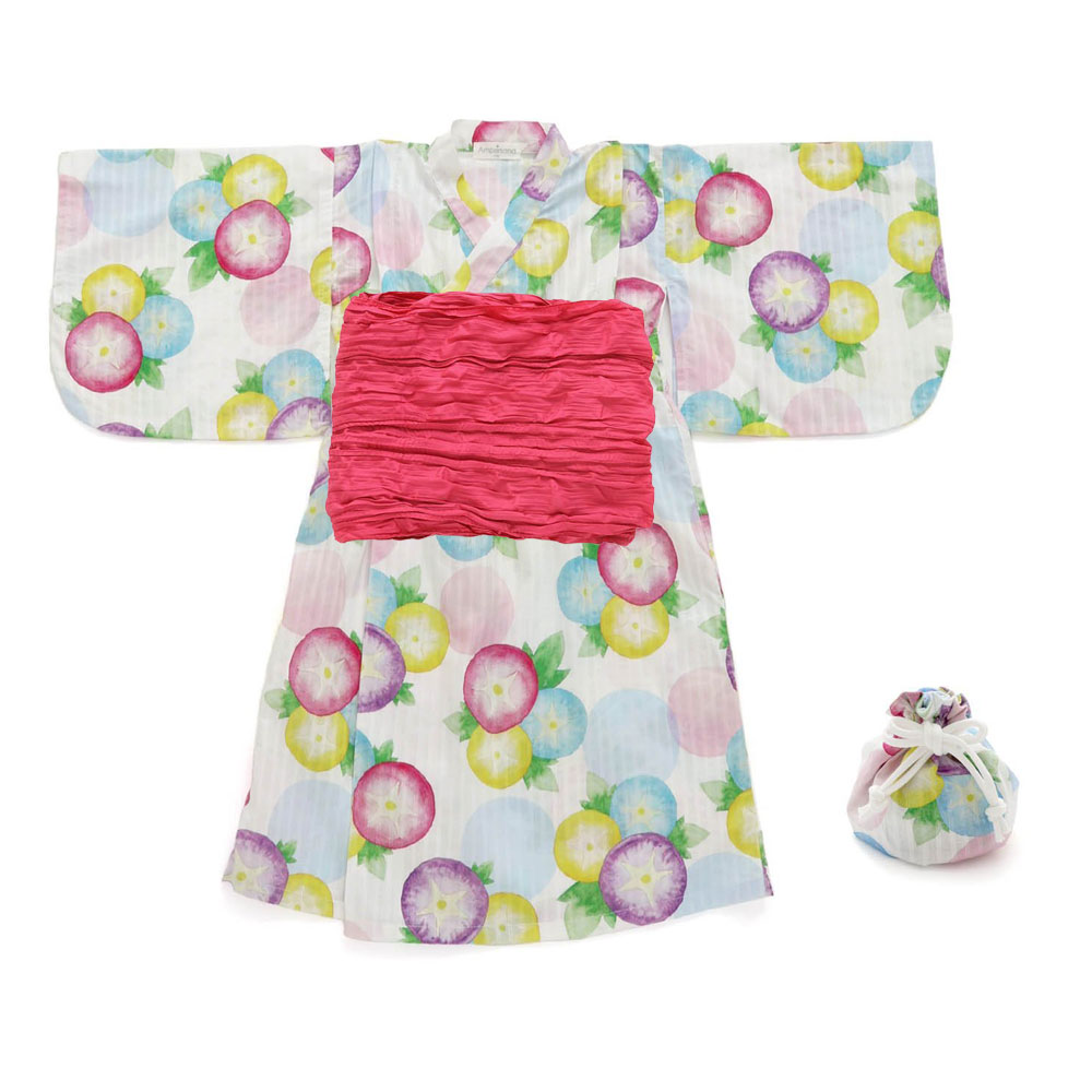 Ampersand（アンパサンド） 子供服t ampersand アサガオ柄 かぶり浴衣