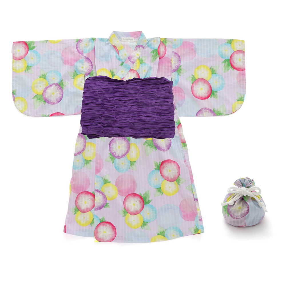 Ampersand（アンパサンド） 子供服t ampersand アサガオ柄 かぶり浴衣