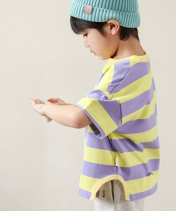 【正規販売店】 子供服 DAY YOUR MAKE 太ボーダー 女の子 男の子 Tシャツ 半袖 ボーイズ