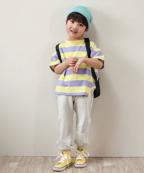 MAKE YOUR DAY 子供服 太ボーダー 半袖 Tシャツ 男の子 女の子