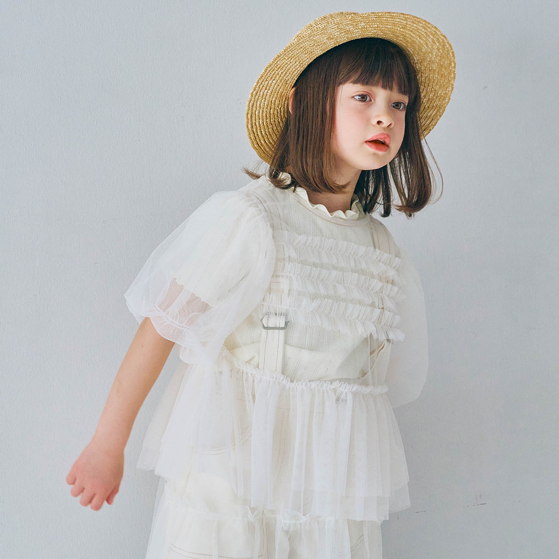 p.premier（ピードットプルミエ） 子供服 チュール パフスリーブ