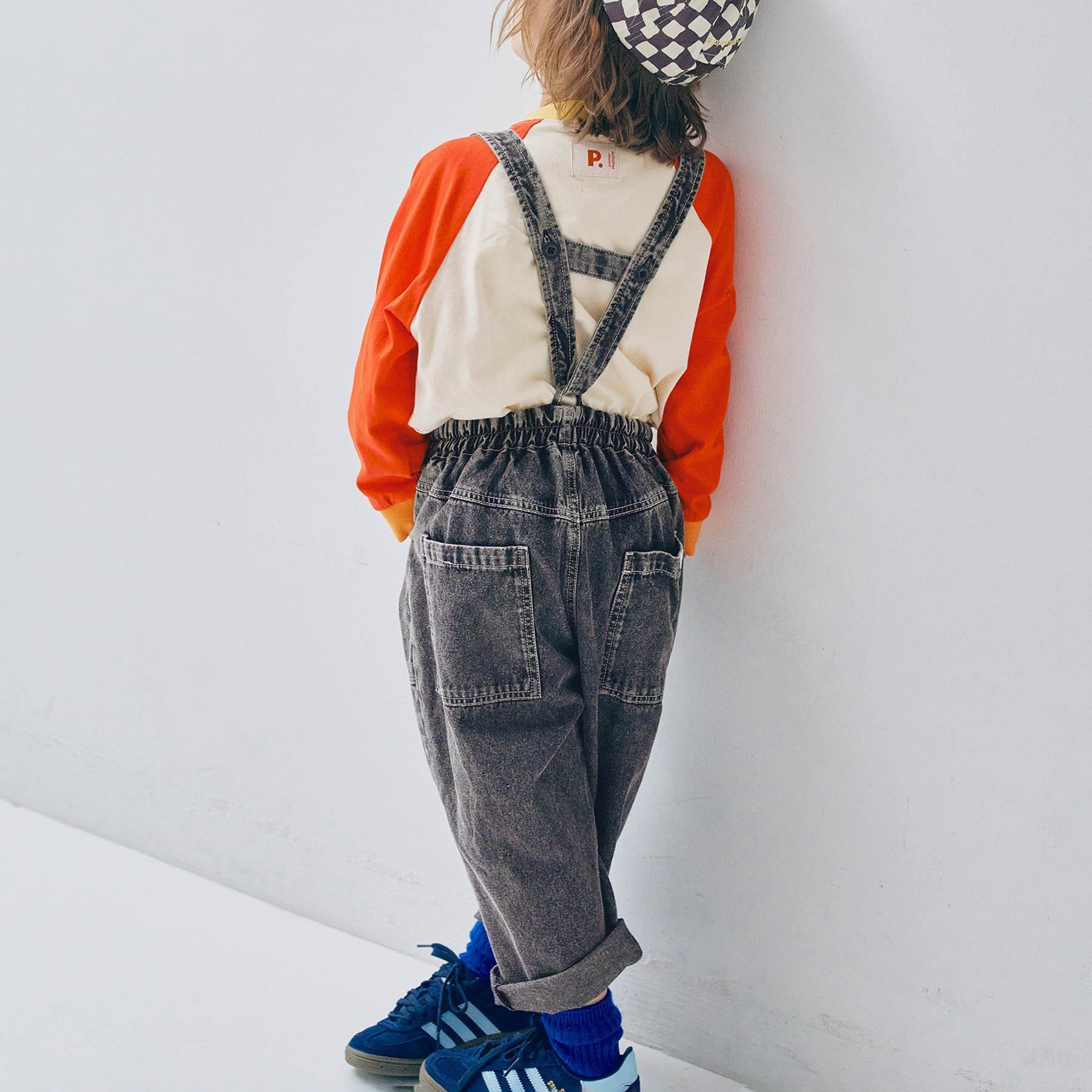 p.premier（ピードットプルミエ） 子供服 サスペンダー デニム ワイド