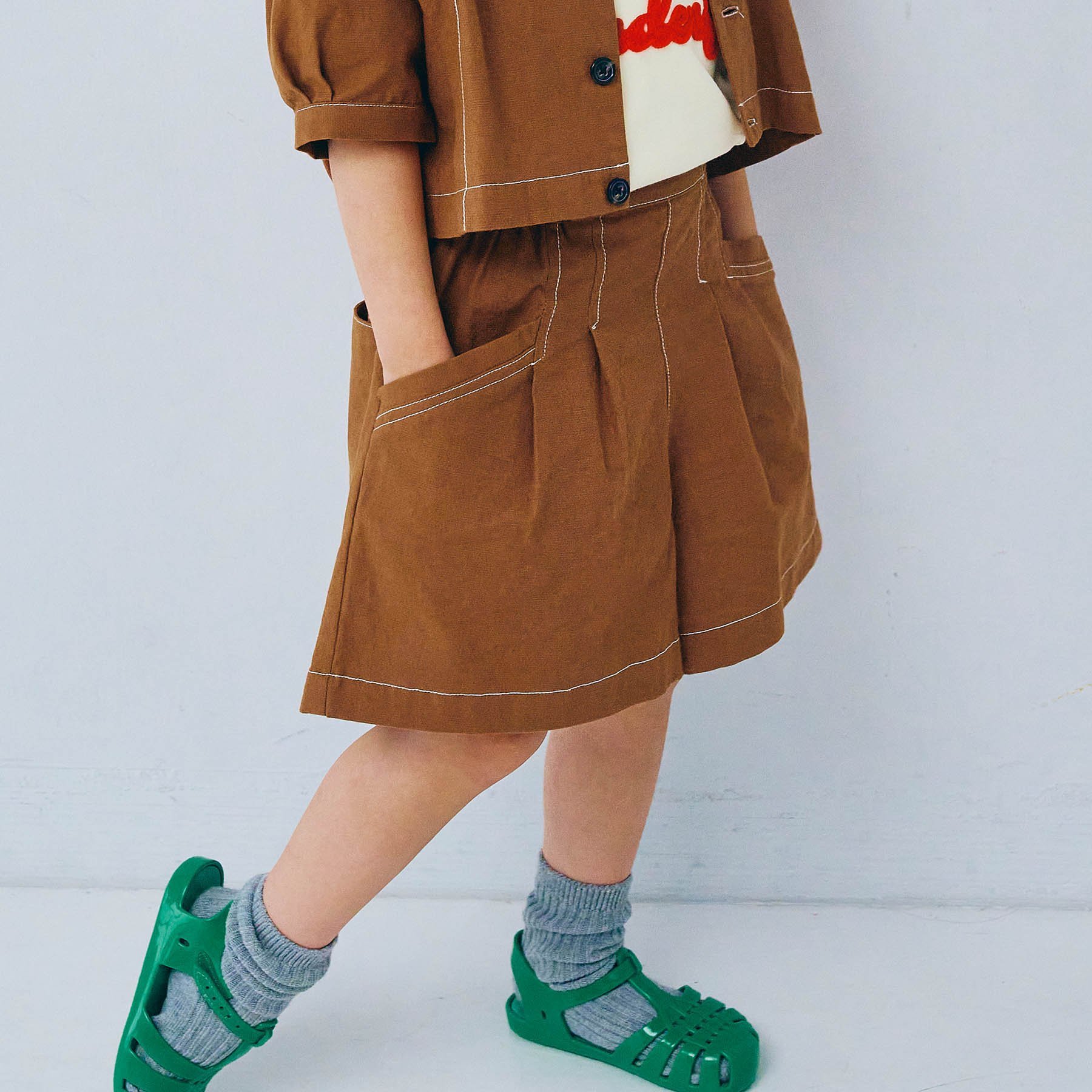 p.premier（ピードットプルミエ） 子供服 タック キュロット ハーフ
