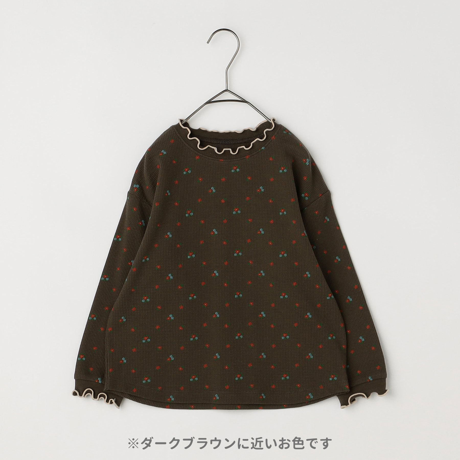 子供服 p.premier ピードットプルミエ イロチ買いしたい 総柄ワッフル 長袖 Tシャツ キッズ  ベビー シンプル かわいい  2025秋冬 | p.premier | 01