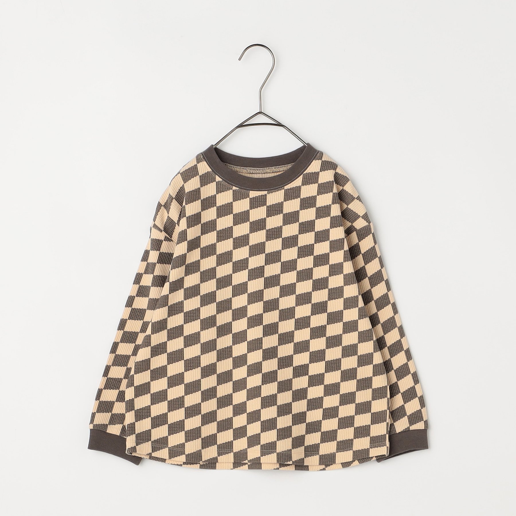 子供服 p.premier ピードットプルミエ イロチ買いしたい 総柄ワッフル 長袖 Tシャツ キッズ  ベビー シンプル かわいい  2025秋冬 | p.premier | 04