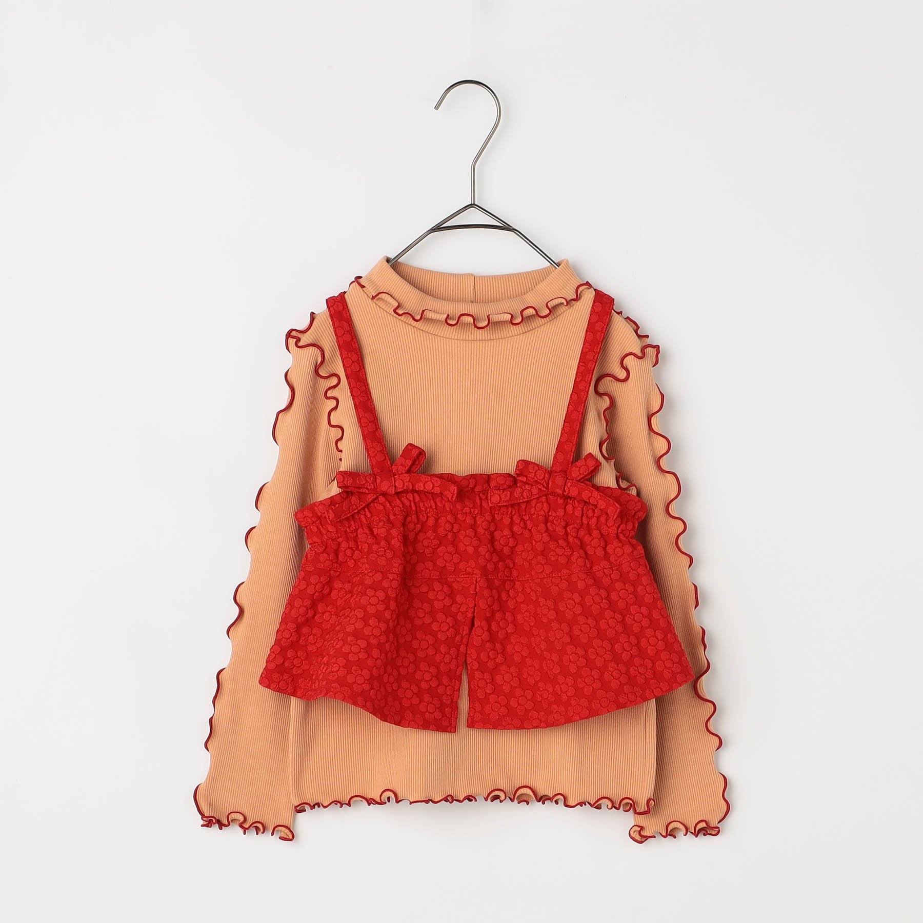 セール 子供服t p.premier ピードットプルミエ 花柄 ジャガード ビスチェ リブ トップス セット ベビー 長袖 Tシャツ シンプル かわいい 2025秋 | p.premier | 04