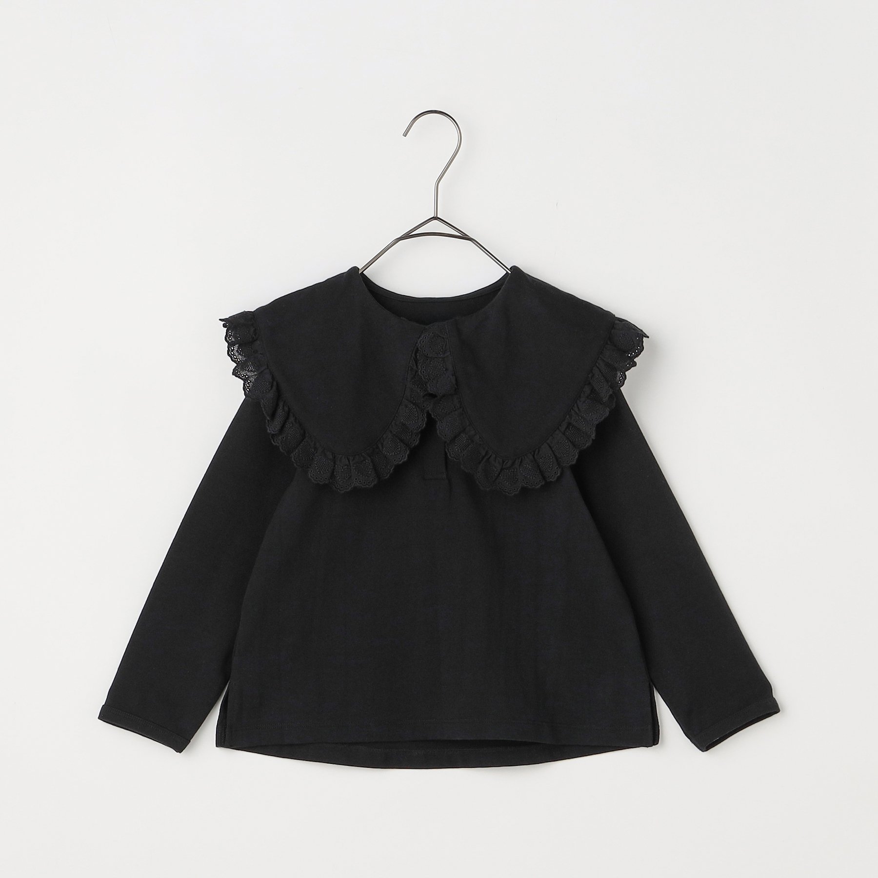 子供服 p.premier ピードットプルミエ レーストリム フリル衿 カット 衿付き Tシャツ キッズ ベビー 長袖 シンプル かわいい 2025秋冬 | p.premier | 01