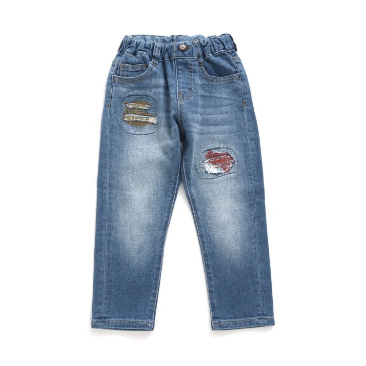 F.O.KIDS（エフオーキッズ） 子供服 エイジング デニム パンツ 10分丈