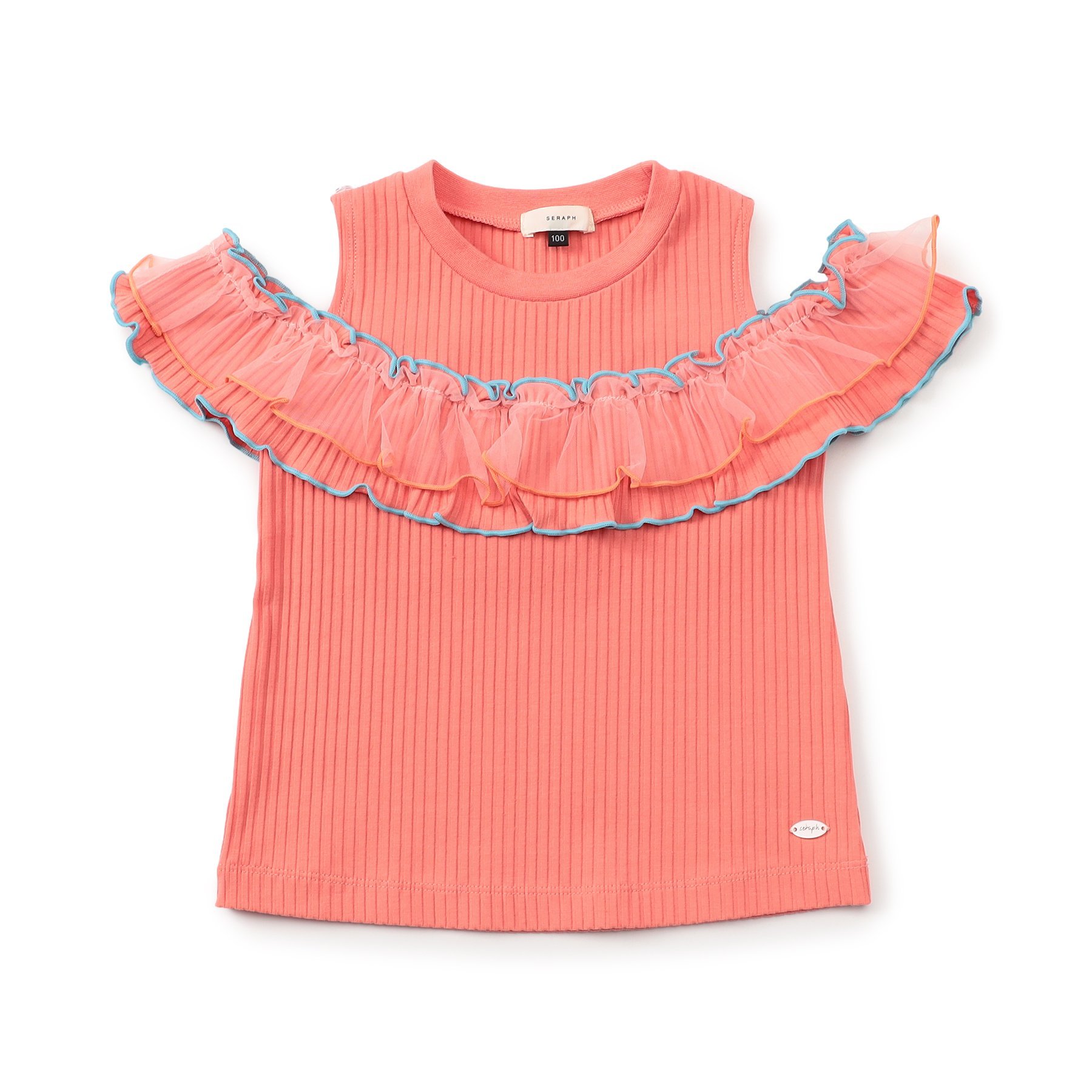 Seraph（セラフ） セール 子供服 2way 肩あき チュール 配色 トップス