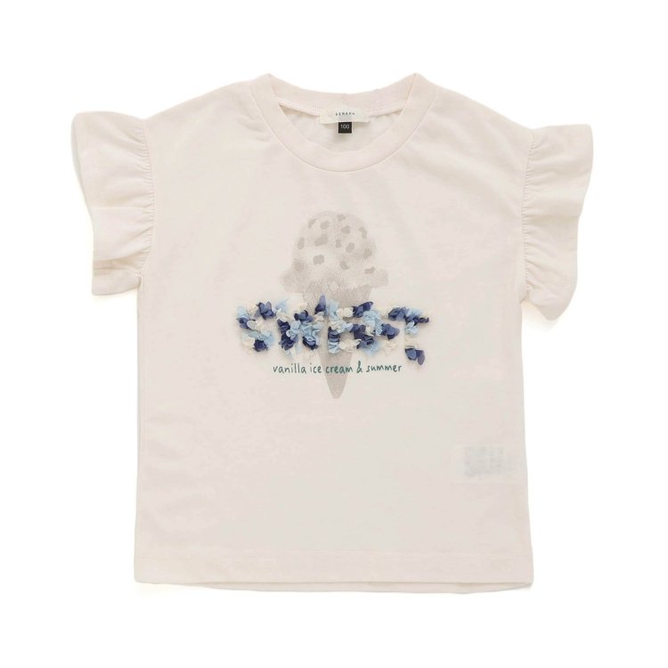 Seraph（セラフ） 子供服 袖フリル デザイン モチーフ Tシャツ キッズ