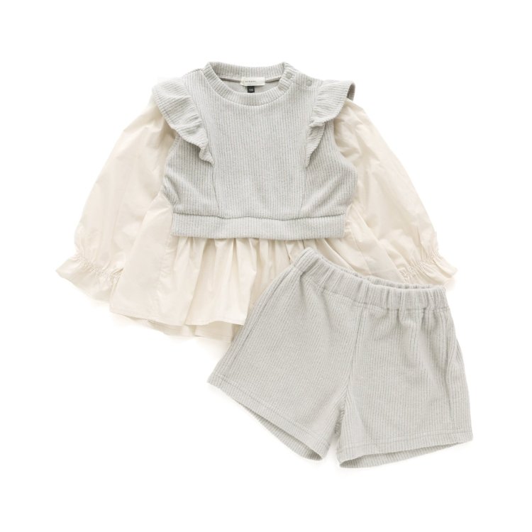 新品☆familiar可愛いセットアップ90　チュニックTパンツ靴下 Seraph 子供服t チュニックとショートパンツのセットアップ
