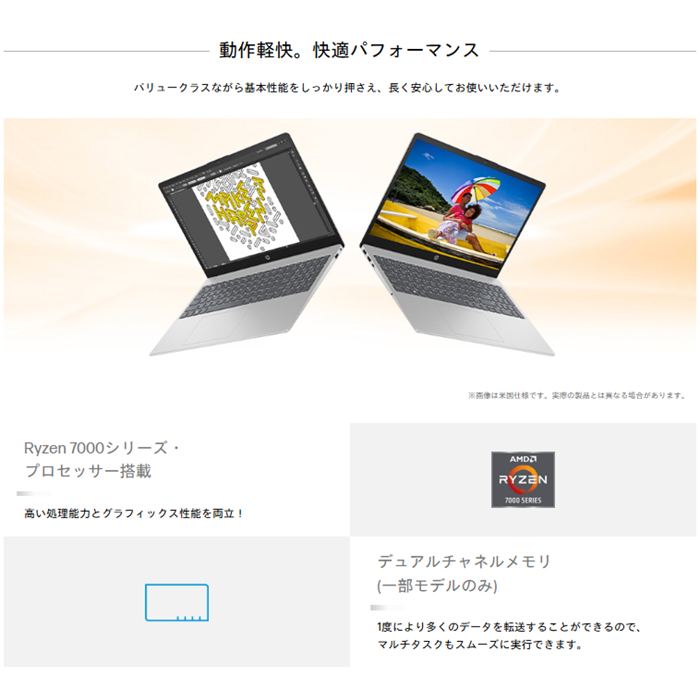 HP 15 15-fc1034AU ノートPC D05XTPA#ABJ Windows11 Ryzen 5 7530U