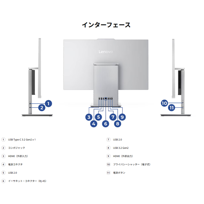 Lenovo IdeaCentre AIO 27AKP10 KRK 一体型 デスクPC F0JDCTO1WW Win11 Office付き RyzenAI7 350 32GB SSD1TB 27インチ 再生品Sランクの画像