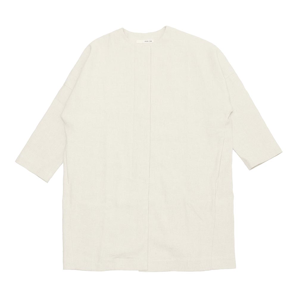 evam eva（エヴァムエヴァ） linen cotton no-collar coat E241T025