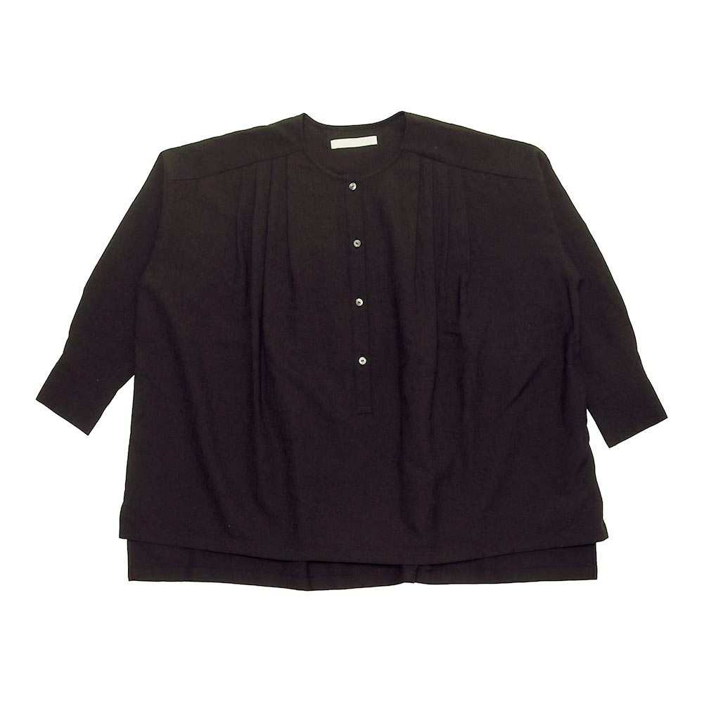 evam eva E183T159 ウールハイネックワイド ブラウス シャツ ブラック レディース エヴァムエヴァ【中古】5-1002T∞ evam eva（エヴァムエヴァ） wool shirt E243T141 : MIDLAND SHIP