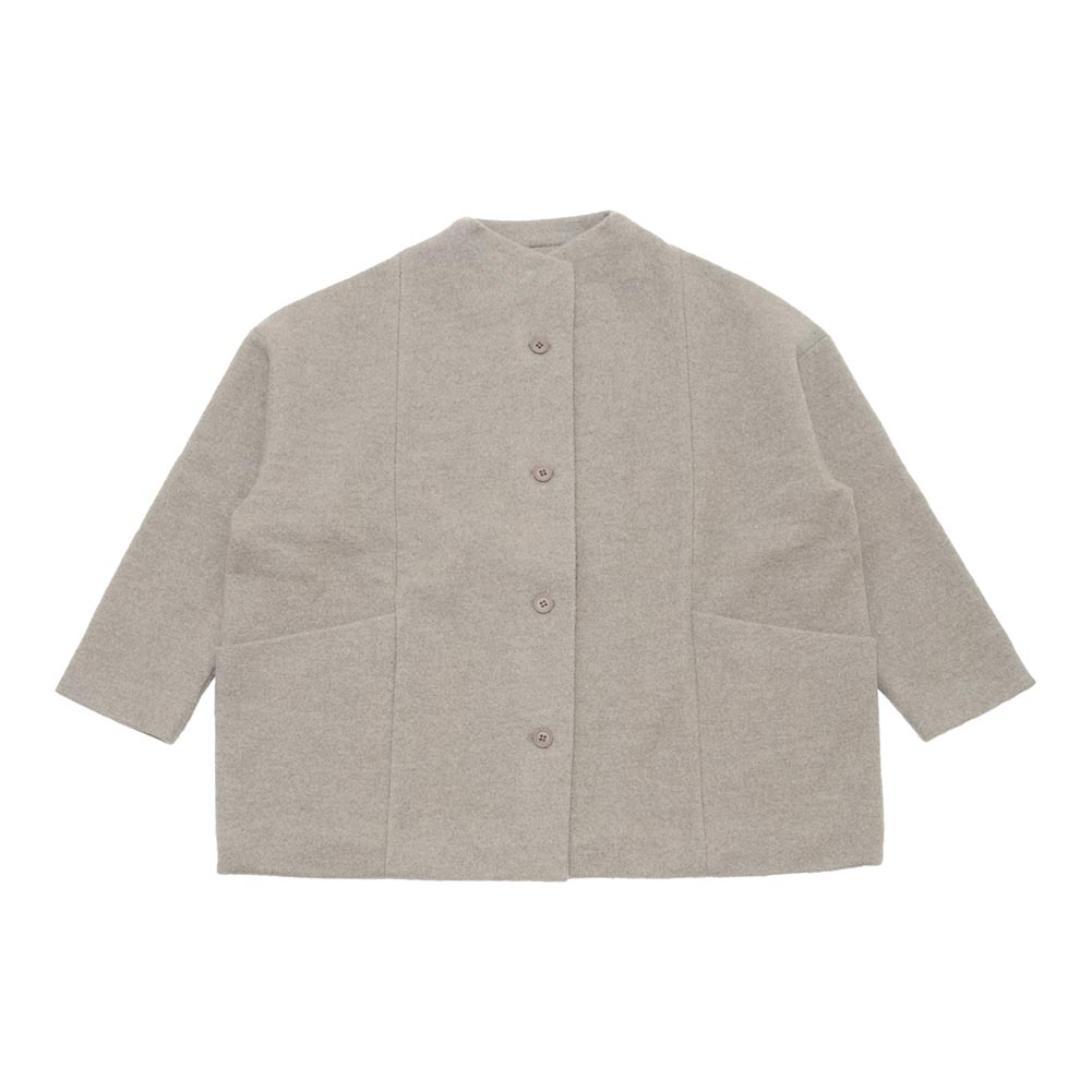 希少⭐︎エポカウォモ ウール バスケット織 3ピース シェルボタン 定価12万円 evam eva（エヴァムエヴァ） press wool short coat E253K090