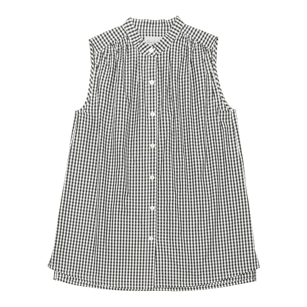 （OUTLET）Vent douest ヴァンドウェスト ギンガムチェッククールマックスノースリーブブラウス VE19532 20%OFF）Vent douest ヴァンドウェスト ギンガムチェッククール