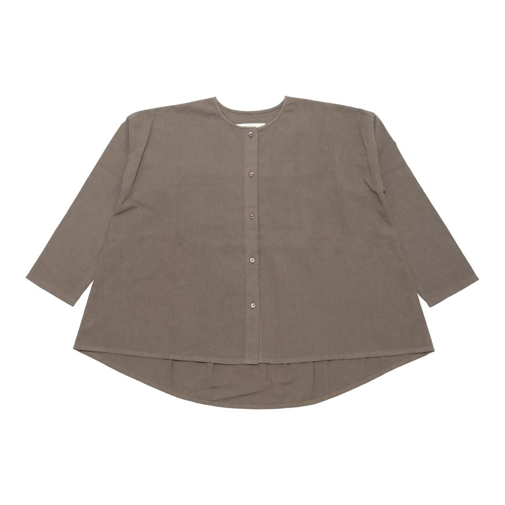 evam eva（エヴァムエヴァ） cotton wool no collar shirt E253T164