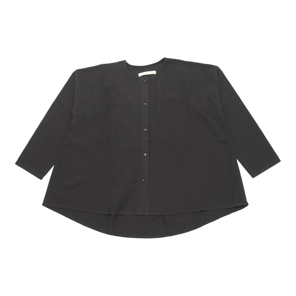 evam eva（エヴァムエヴァ） cotton wool no collar shirt E253T164
